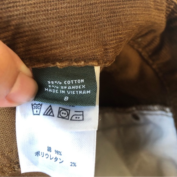 EDDIE BAUER Pants Size 8 Corduroy Flare Brown Retro A031 - Picture 7 of 9